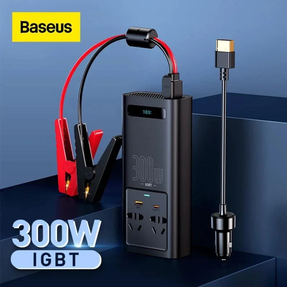 Автомобільний інвертор напруги BASEUS Inverter 2 розетки 500W 12/220V (CGNB000101) - фото 4