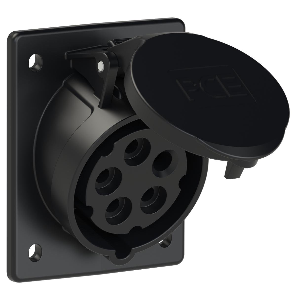 Силова розетка вбудована похила PCE 3P+N+E IP44 16A 400V (415-6x)