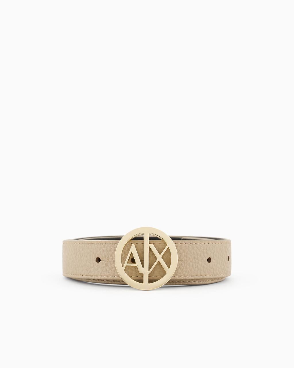 Ремень женский Armani Exchange Logo buckle belt 32 95 см Бежевый (2769894679)
