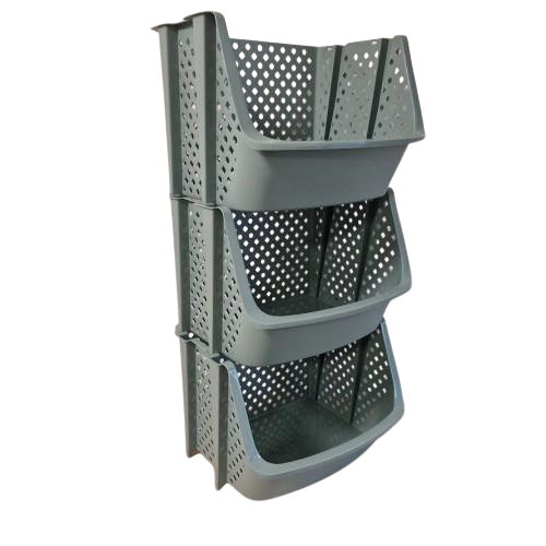 Етажерка пластикова модульна 3 секції 35х30х75 см Зелений (7406)