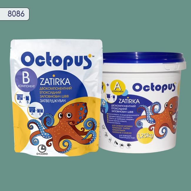 Затирка для плитки Octopus Zatirka 8086 епоксидна 1,25 кг