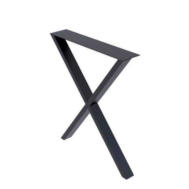 Опора для столу Loft Design X посилена товщина металу 2 мм Чорний (00024U)