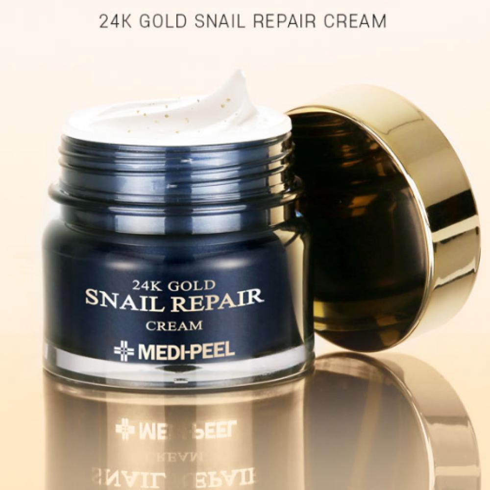 Крем для обличчя омолоджуючий Medi-Peel 24K Gold Snail Repair із золотом і муцином равлика 50 ml (KT0062) - фото 3