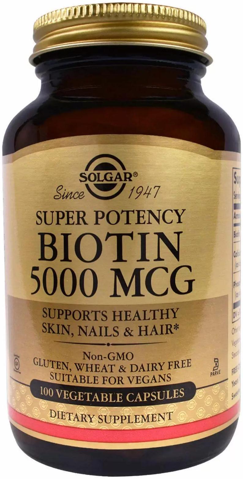 Биотин Solgar Biotin 5000 мкг 100 Veg Сaps