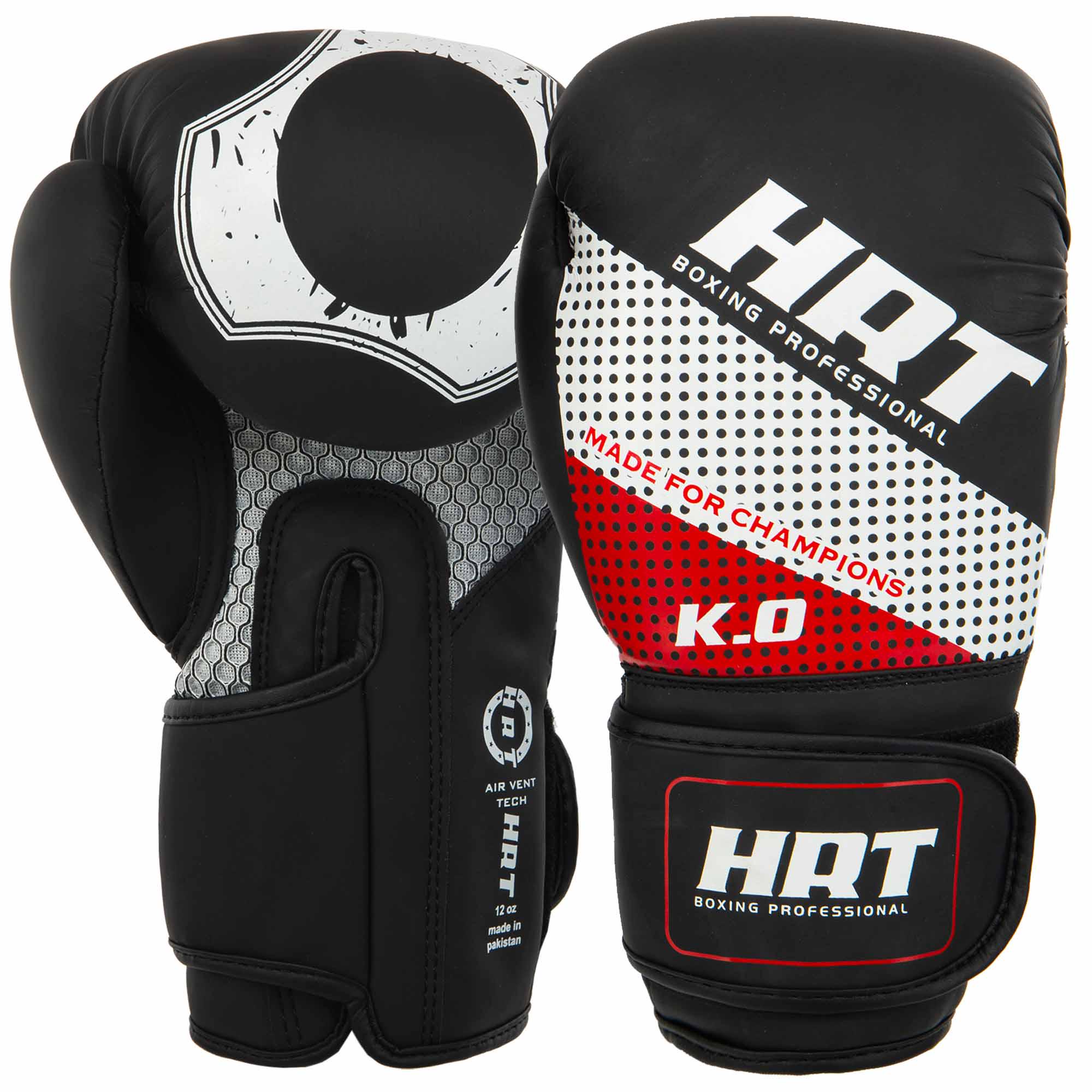 Перчатки боксерские Hard Touch BO-8469 14oz Черно-красный (BO-8469_Черный-красный_14_унц)