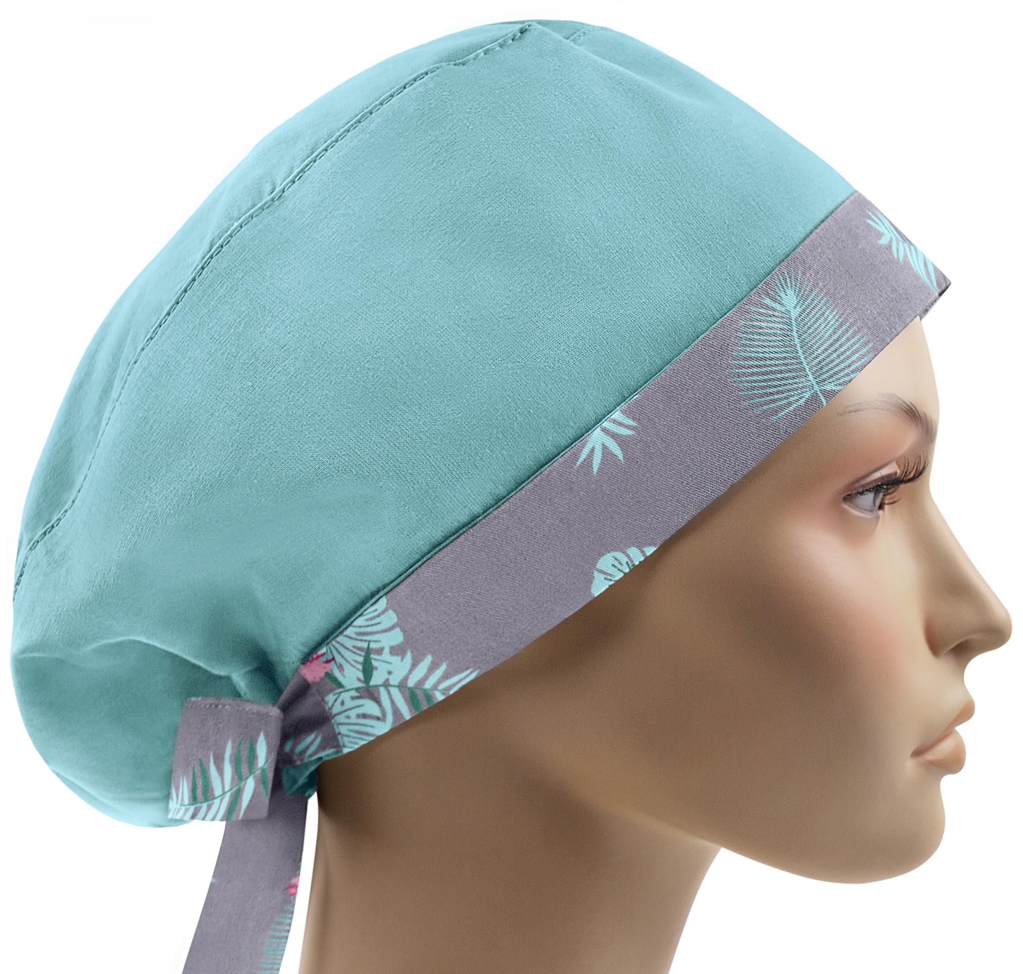 Шапочка медична жіноча SSC універсальна Однотонна хірургічна відворот сірий фламінго (euro002)