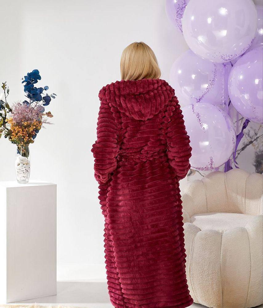 Халат жіночий махровий Romance Style Woman 20768 Шарпей XL Бордовий (X-0005-XL) - фото 4 Халат жіночий махровий Romance Style Woman 20768 Шарпей XL Бордовий (X-0005-XL) - фото 4