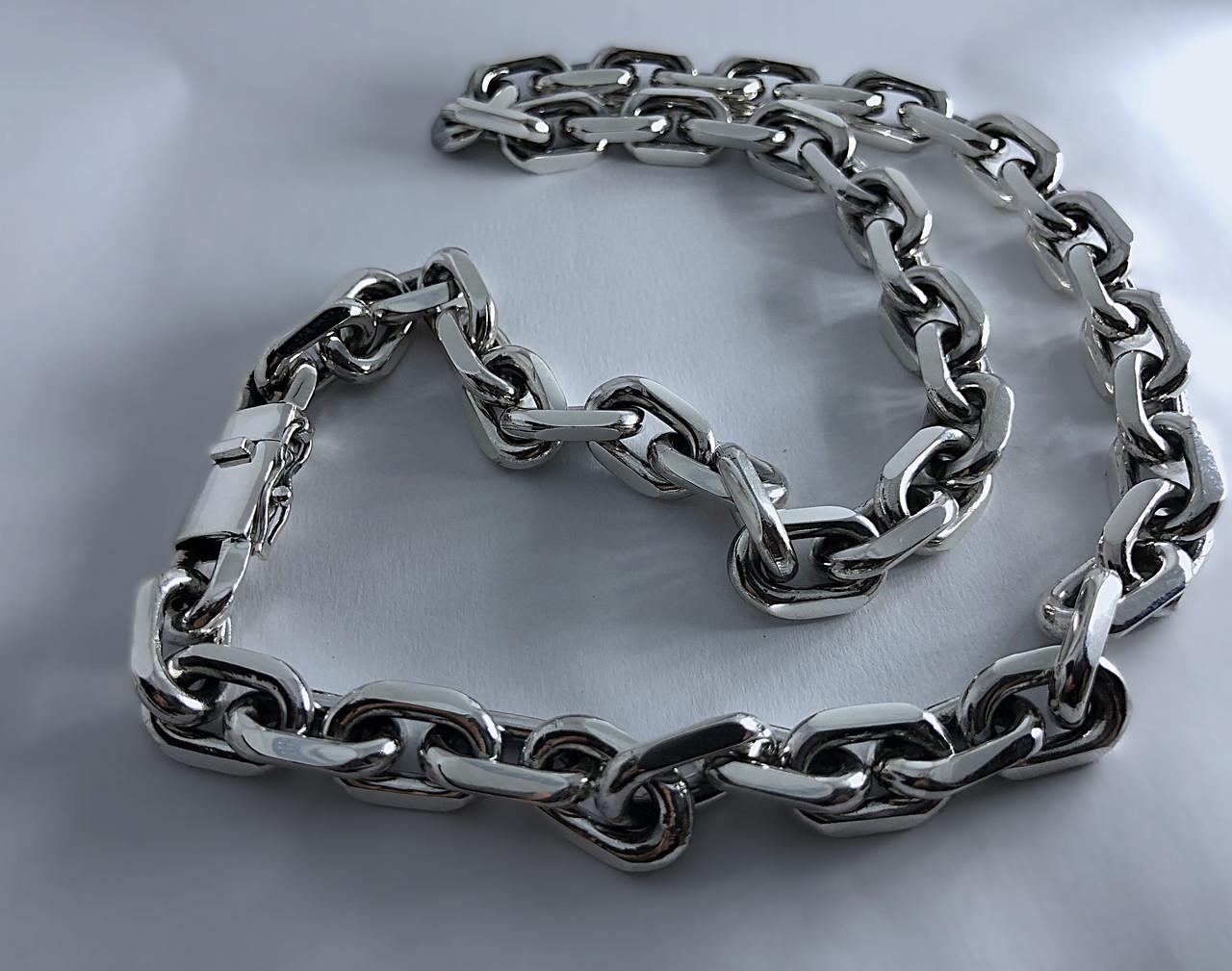 Цепочка массивная серебряная мужская Якорь с замком коробка 200 г 65 см