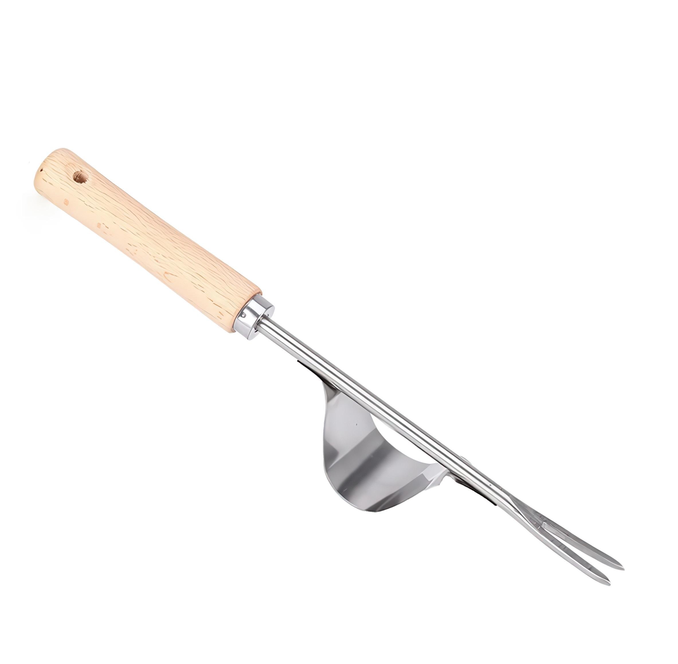 Корнеудалитель из нержавеющей стали с деревянной ручкой Корнеудалитель из нержавеющей стали с деревянной ручкой