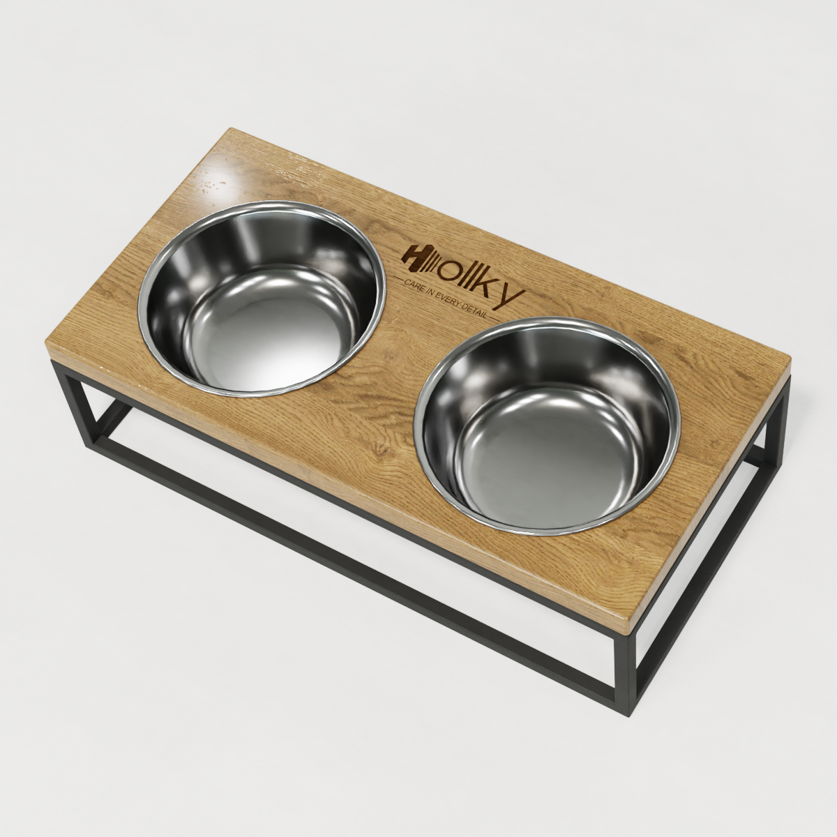 Миски на подставке для средних собак и больших котов Hollky Base M 2х0,95 л (BM-422110-GRNT) - фото 3 Миски на подставке для средних собак и больших котов Hollky Base M 2х0,95 л (BM-422110-GRNT) - фото 3