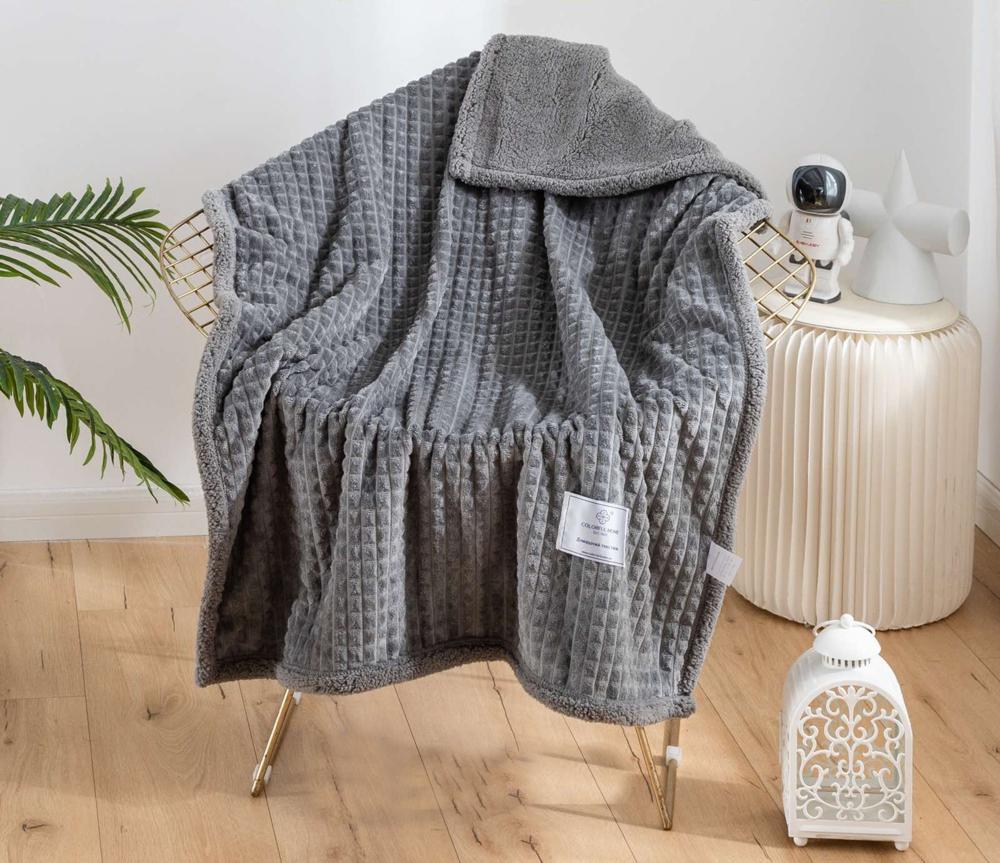 Плед детский Cotton home Кубик 110х140 см барашек велсофт СН-1250-80-6 Серый (DR0140 см77)