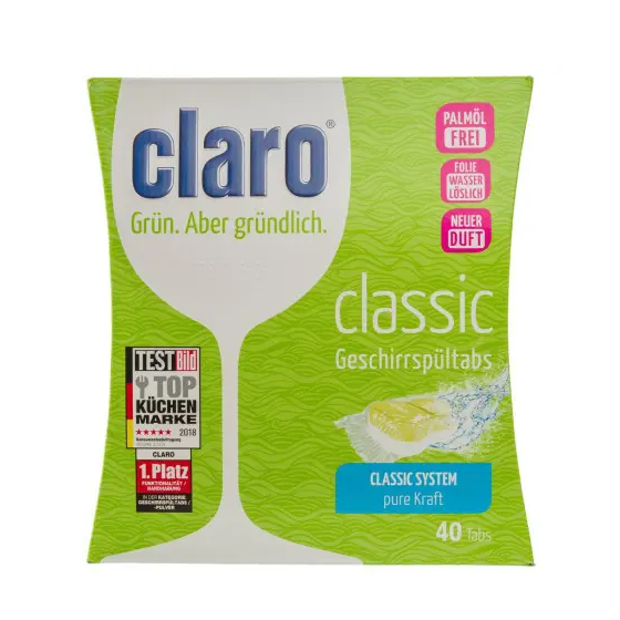 Таблетки для посудомоечных машин Claro Эко Eco Eco Classic Tabs 40 шт. (2477168316)