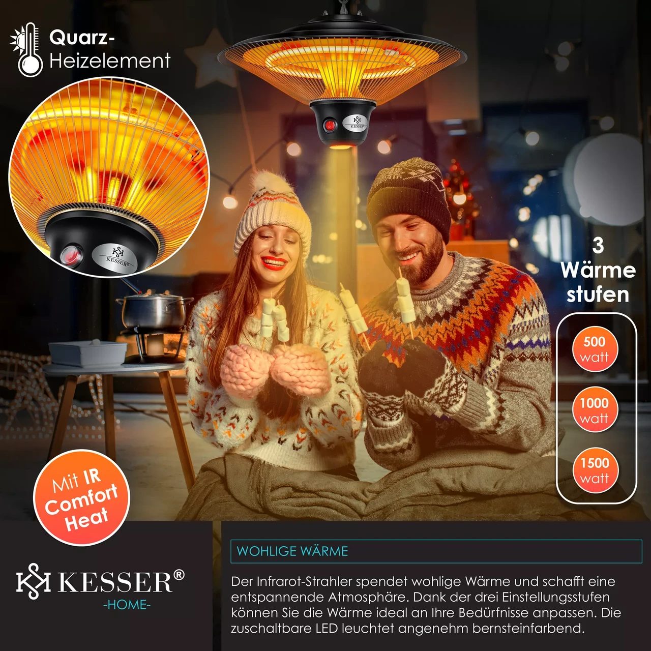 Инфракрасный обогреватель потолочный KESSER 140x40x28 см - фото 6