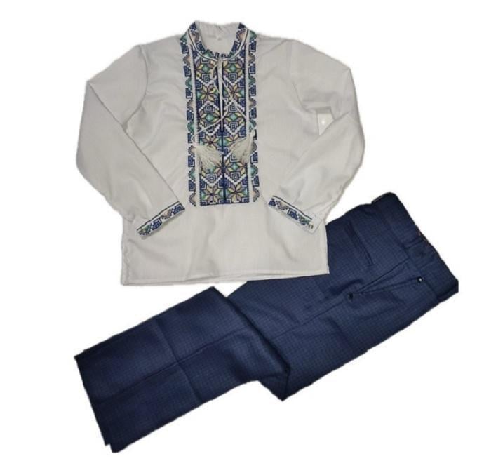 Костюм шкільний для хлопчика SUZIE 01 вишиванка та штани 128 см Синій (696301_128)