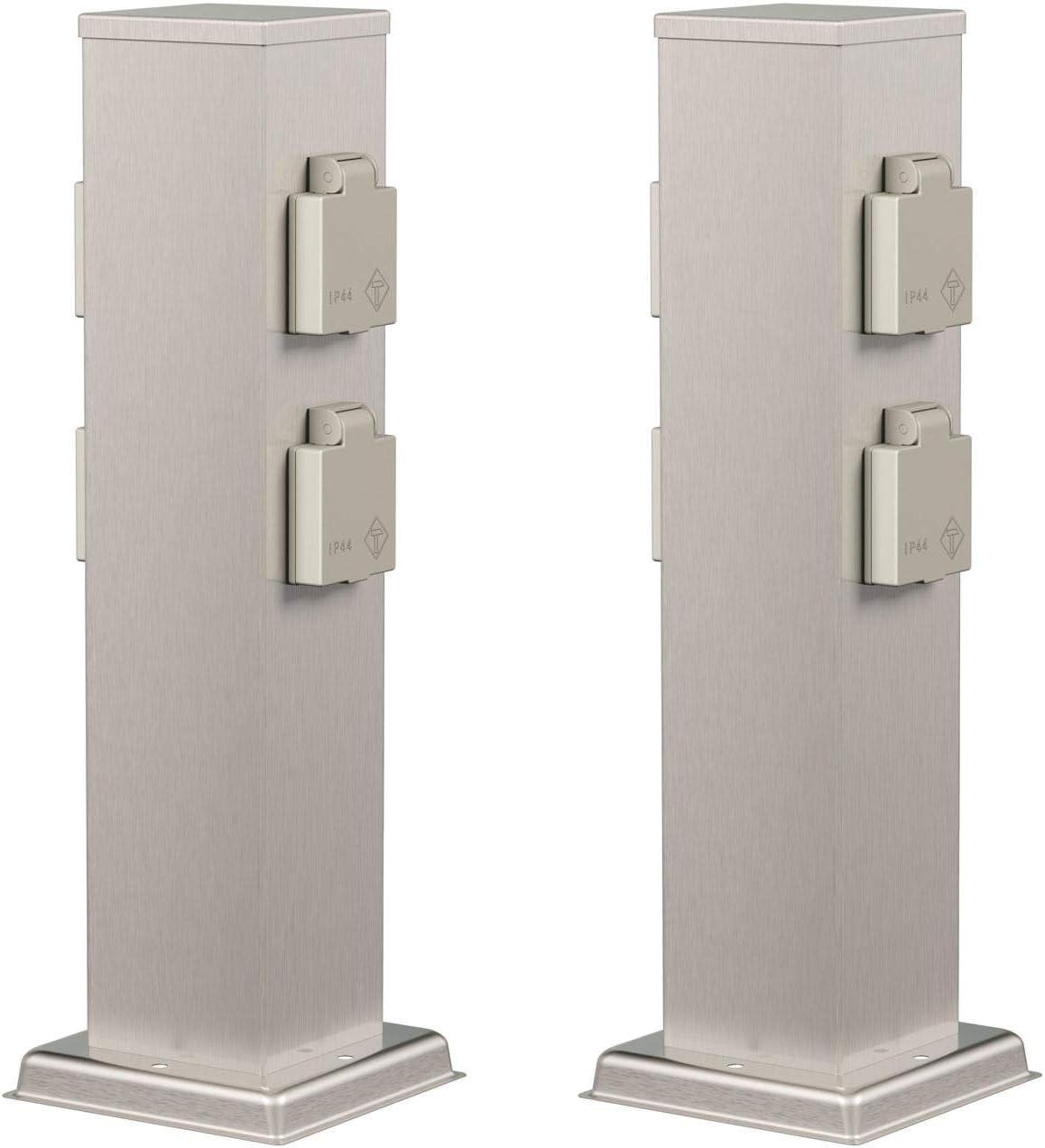 Садовая стойка с розетками алюминиевая MG PR Socket Quatro 80x80 см DB IP65 4 розетки - фото 2