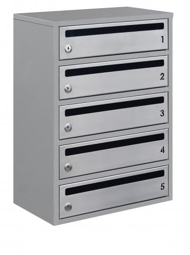 Почтовый ящик Lev-metal Е2-05.F на 5 картир 565x390x250 мм Серый (22050105)