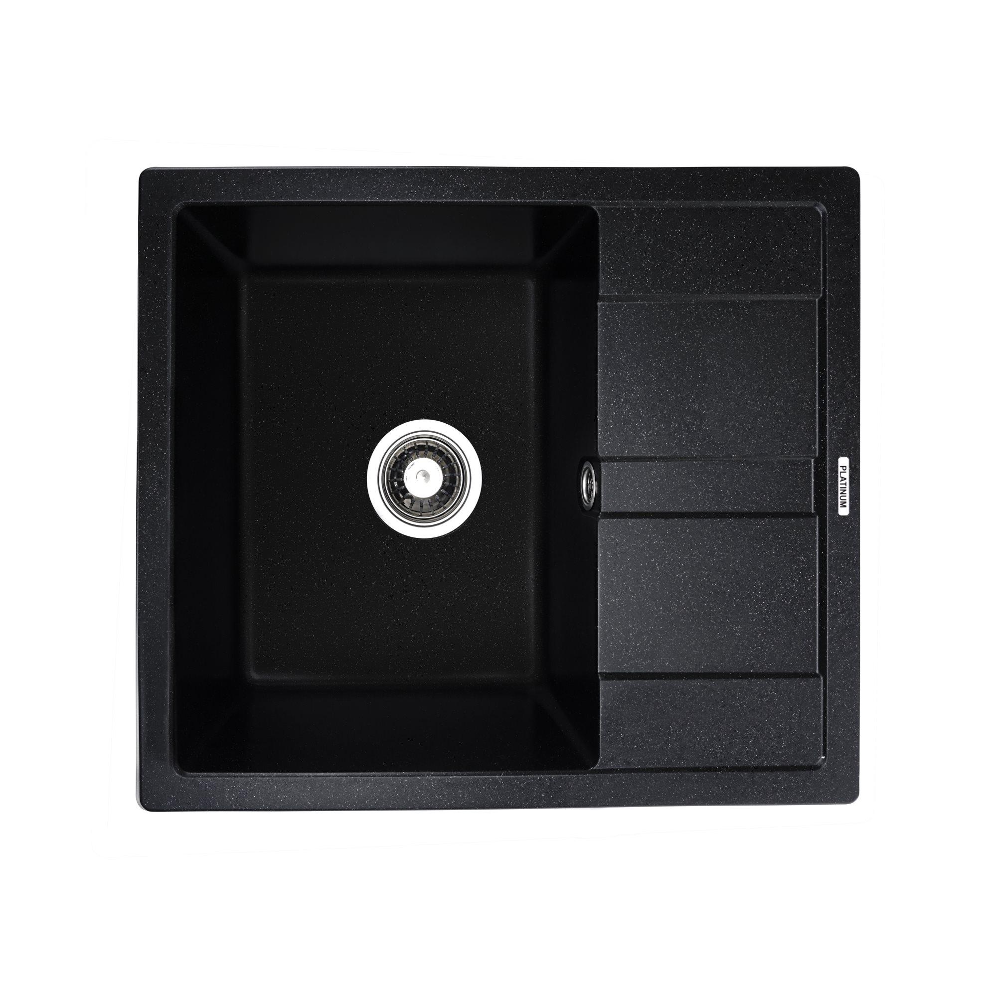 Мойка для кухни гранитная Platinum матовая 5851 ARIA Черный металлик Мойка для кухни гранитная Platinum матовая 5851 ARIA Черный металлик
