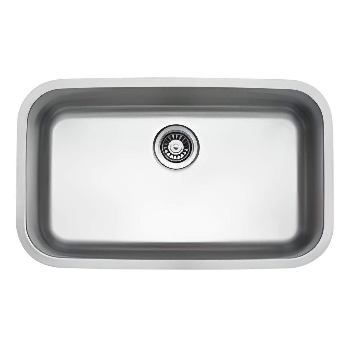 Мойка кухонная Ukinox D 723 10K 228 мм полированная и корзина