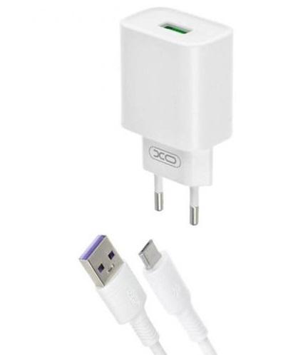 Пристрій зарядний мережевий XO CE02D QC 3.0 18 W cable Type-C White