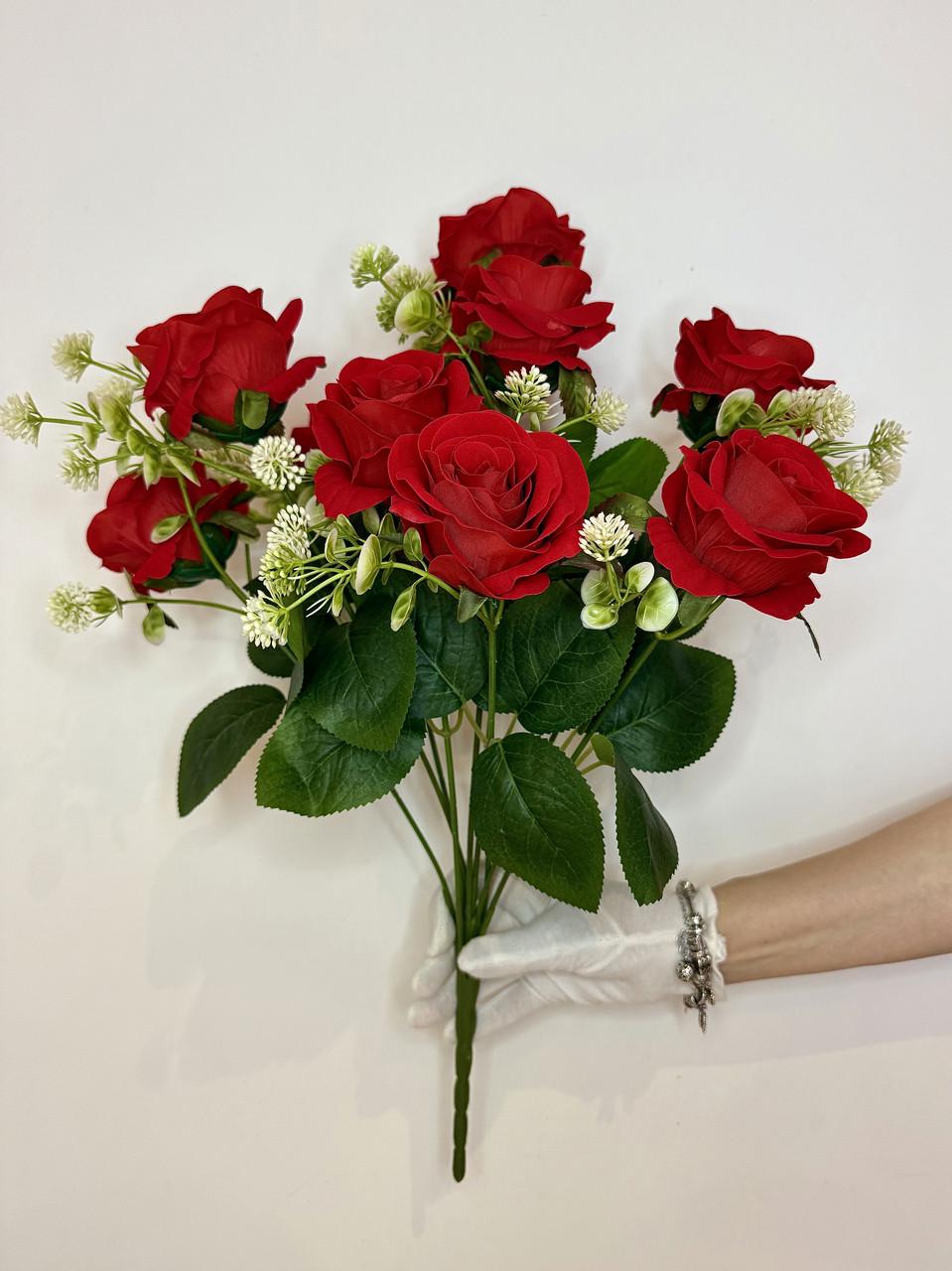 Искусственный букет роз бархат 50 см Красный
