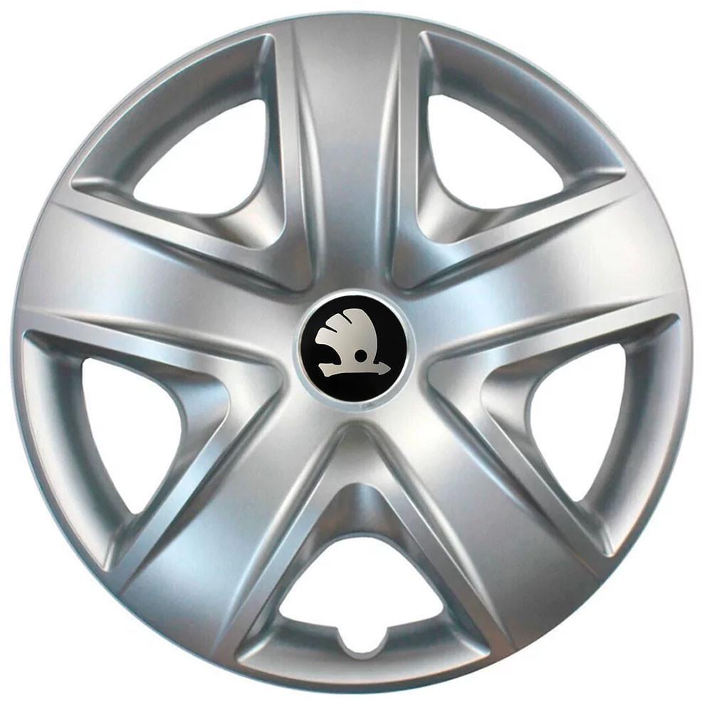 Колпаки SJS 500 с логотипом Skoda R17 4 шт. Серебряный