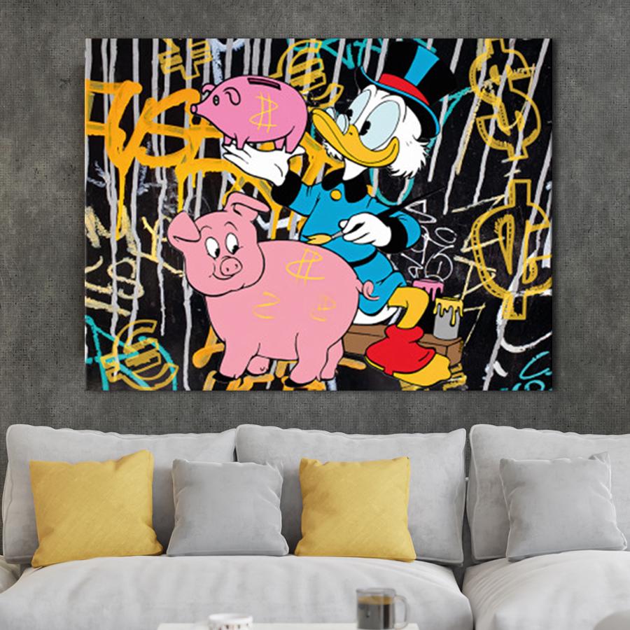 Картина для интерьера Копилка и Скрудж Макдак 50x38 см (P0469)