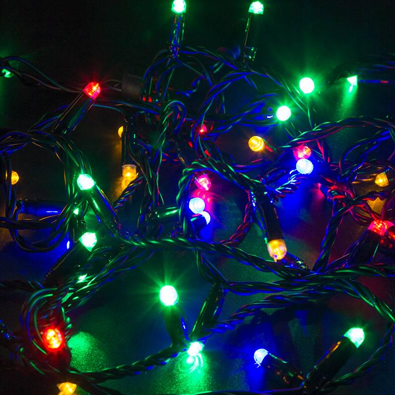 Гірлянда 200 LED Діод 20 м вилка що підлягає чорна ізоляція RGB