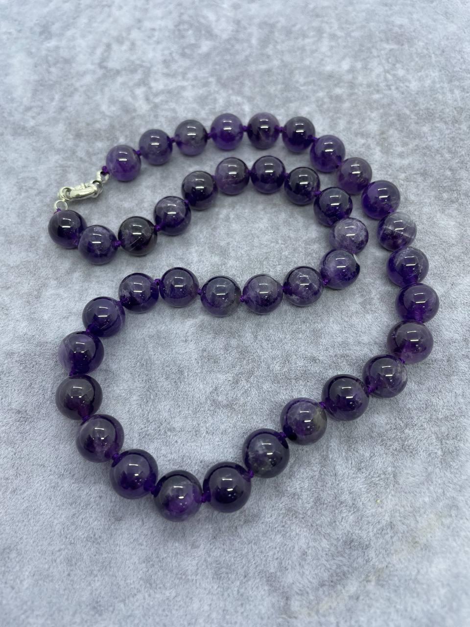 Бусы аметист 10 мм 45 см Фиолетовый (714)