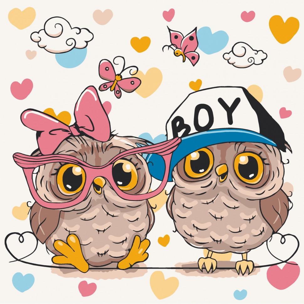 Картина по номерам ART CRAFT Пара совят 30x30 см без коробки (ACR-15559-AC)