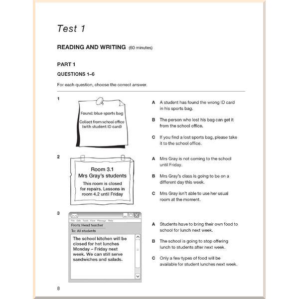 Книга Cambridge University Press "Cambridge English: Key for Schools 1 for the Revised 2020 Exam Authentic Examination Papers from Cambridge ESOL with answers and Audio" (ISBN:9781108676595) - фото 3