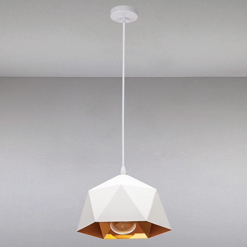 Люстра подвесная лофт Light House LS-14039/1WH на одну лампу Белый / Золото