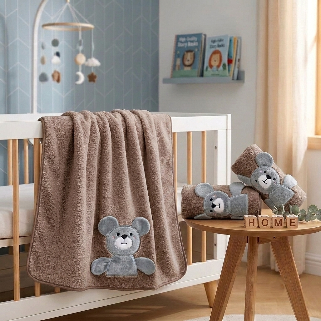Набор полотенец Malloory Home 3 шт. 140x70/100x50/35x75 см микрофибра высокой плотности/мягкие/быстросохнущие Темно-коричневый