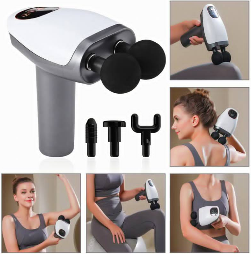Електромасажер ручний Massage Gun Maxtop MP-921 акумуляторний 25W White/Grey (254d6e72) - фото 9