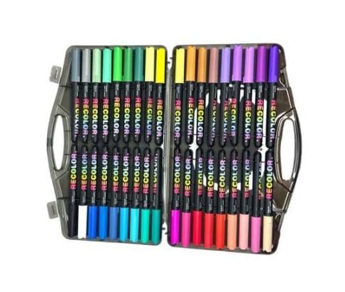 Набор акриловых фломастеров RECOLOR 36 цветов в кейсе (2973728314)