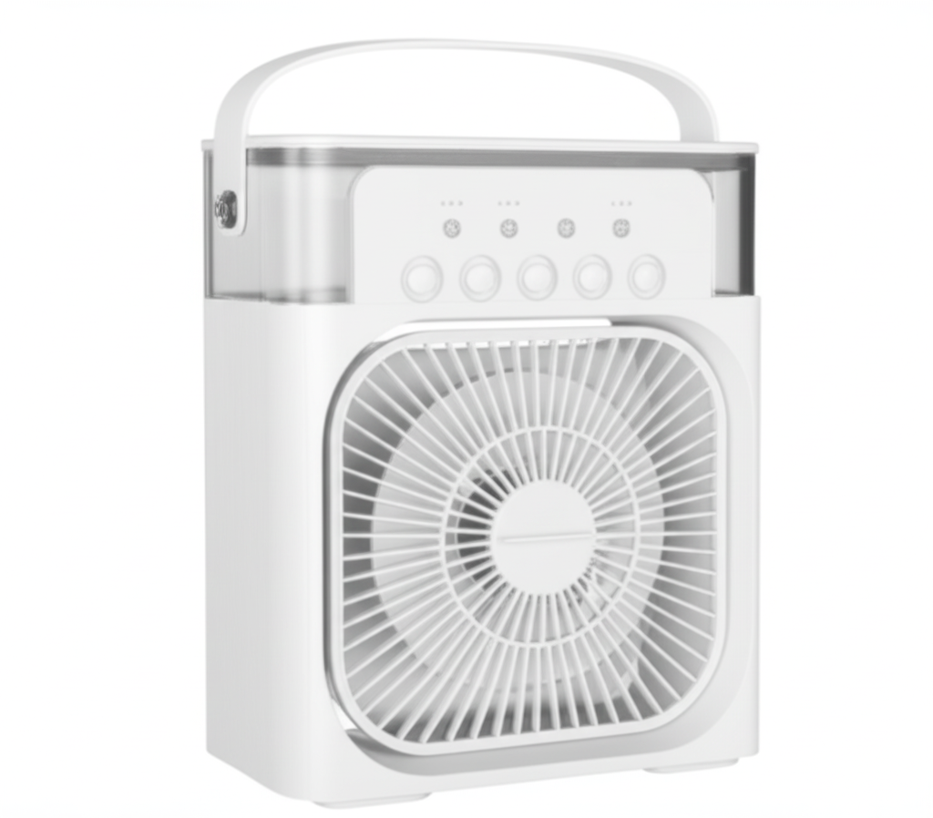 Вентилятор-кондиціонер портативний HF-2180 зі зволожувачем TYPE-C і LED-підсвіткою 3в1 White (784780649)