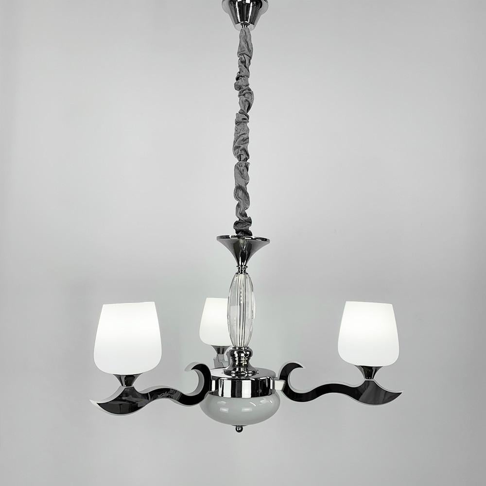 Люстра со светодиодными 3 белыми плафонами Серебряный (86517/3 CH)