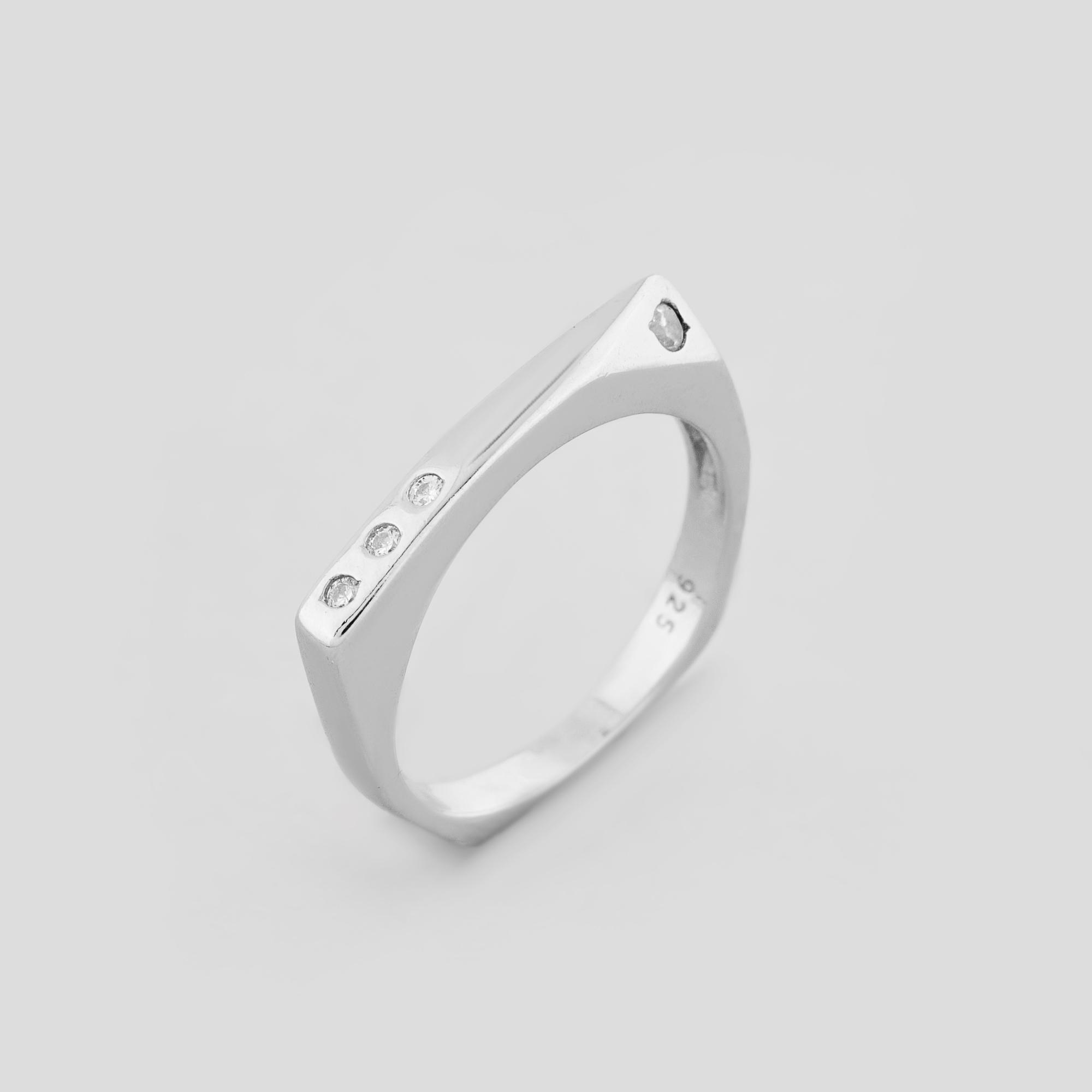 Серебряное кольцо Minimal Сильные стороны р. 16 (15741)