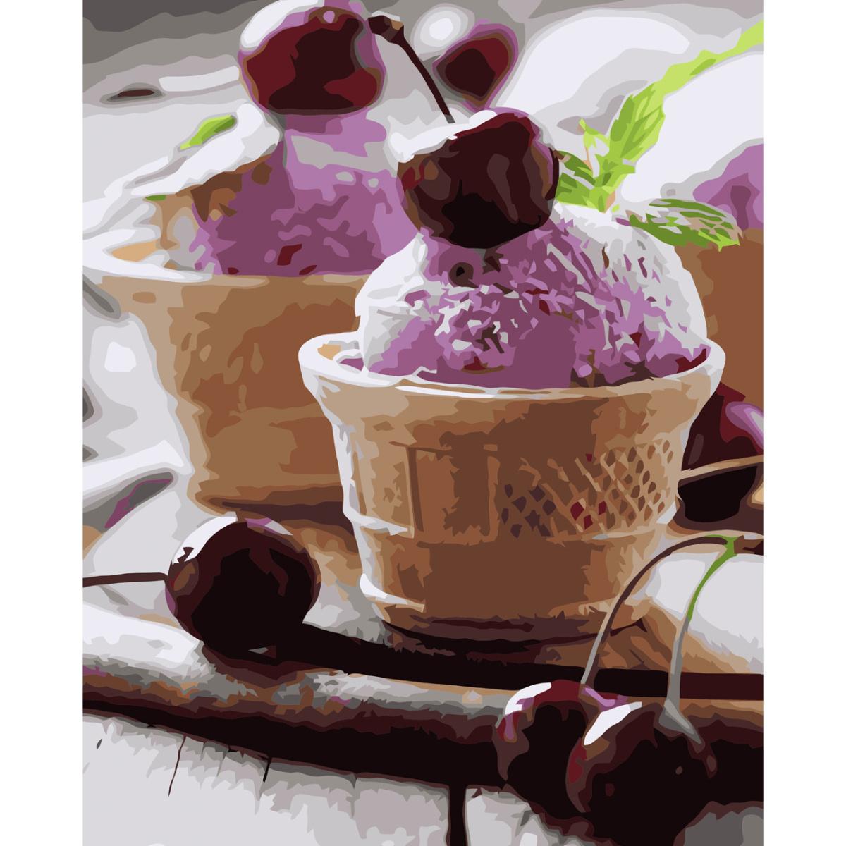 Картина за номерами Strateg Морозиво з черешень 40x50 см (VA-3744) Картина за номерами Strateg Морозиво з черешень 40x50 см (VA-3744)