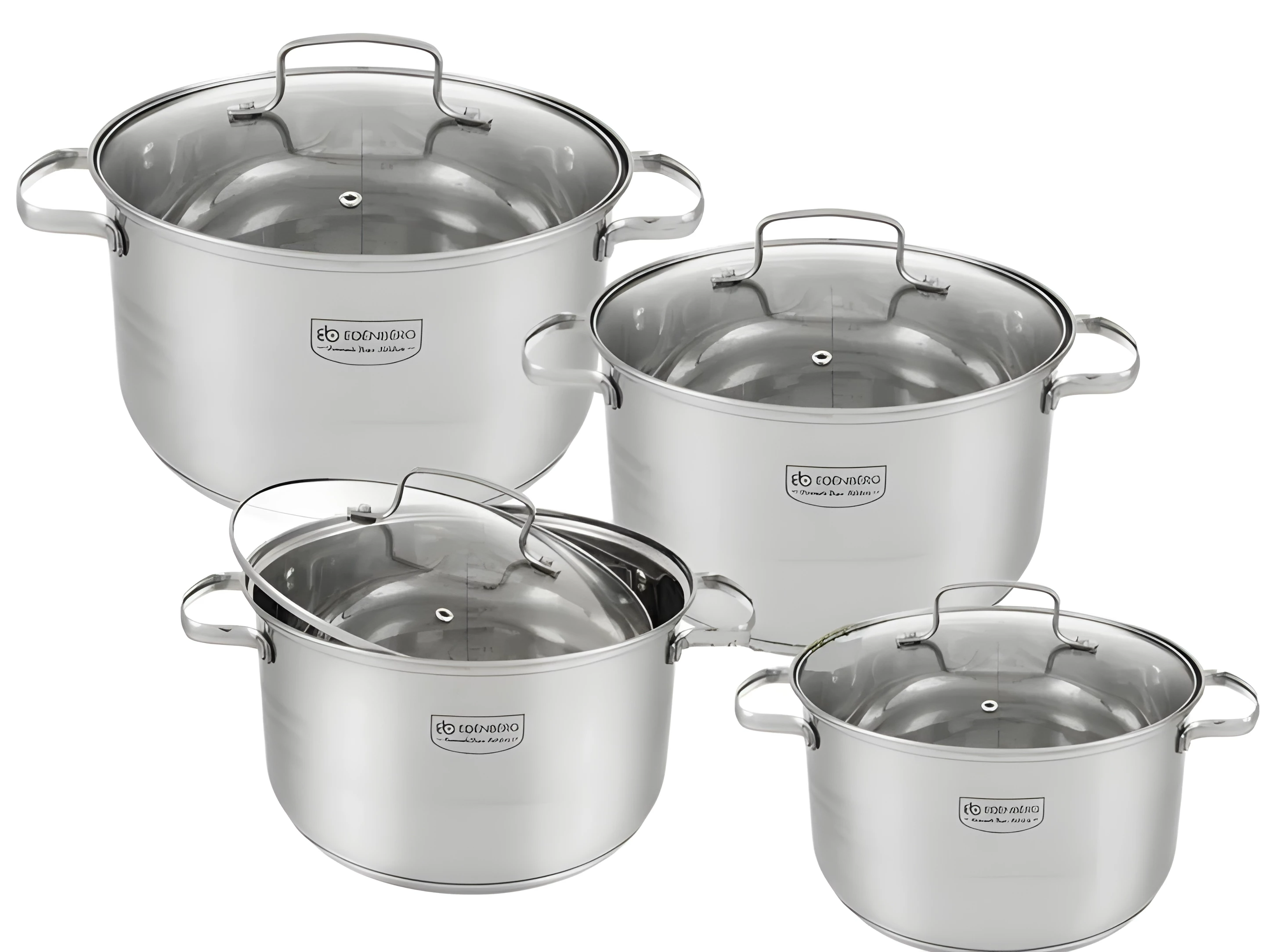 Набір посуду Edenberg EB-4073 з нержавіючої сталі з кришками 8 предметів (57-46-EB-4073)