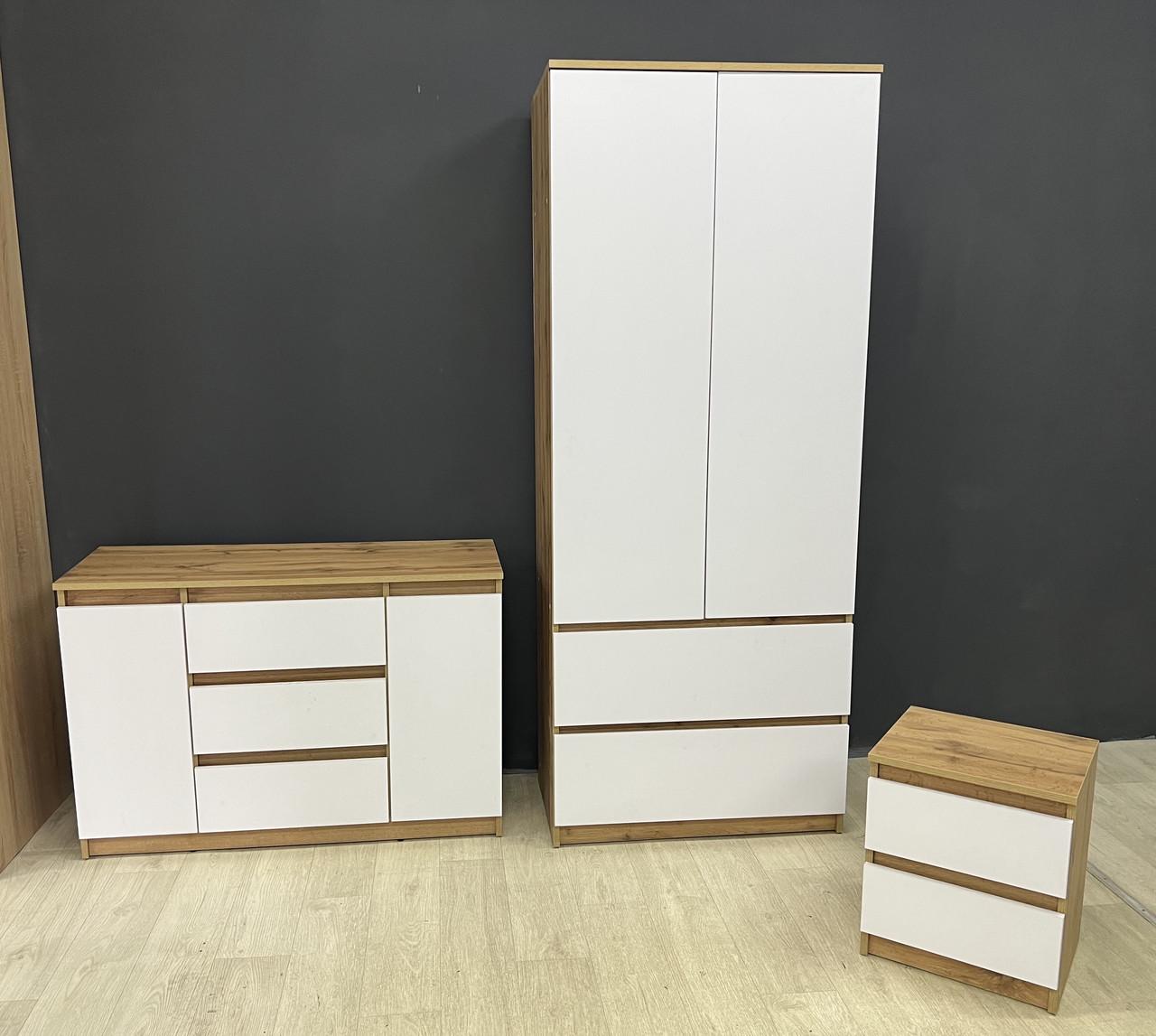 Комод Kvatro 3/2 1100х750х400 мм Дуб Аппалачі/Німфея Альба - фото 8