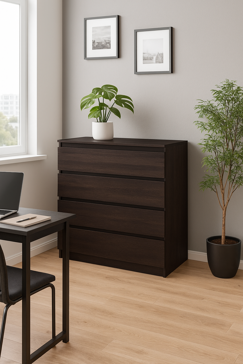 Комод MEBEX на 4 шухляди 80х40х100 см Венге Магія (VM4B800VM)