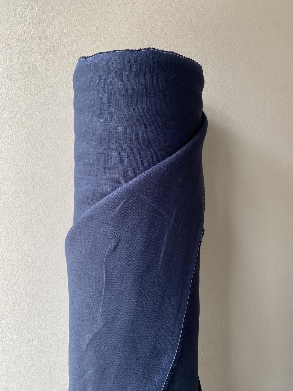 Ткань LINEN PLUS 100% лен 150 см 999 Темно-синий