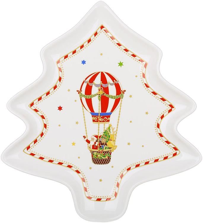 Тарілка порцелянова Зимова Казка у формі ялинки 23,5х21,5 см