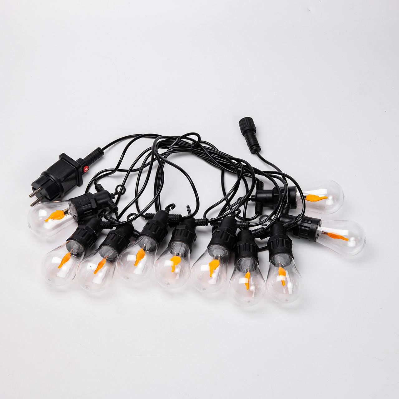 Ретро гирлянда уличная 10 LED лампочек А60 5 м - фото 8