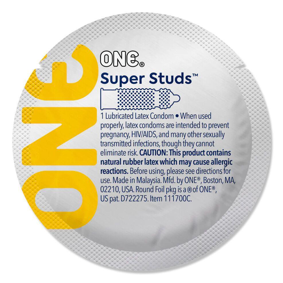 Презерватив ONE Super Studs з точковим рельєфом зі змазкою 1 шт. (BLS0777)