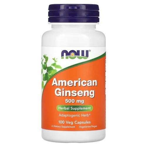 Женьшень NOW American Ginseng 500 мг 100 Veg Capsules (NOW-04004)