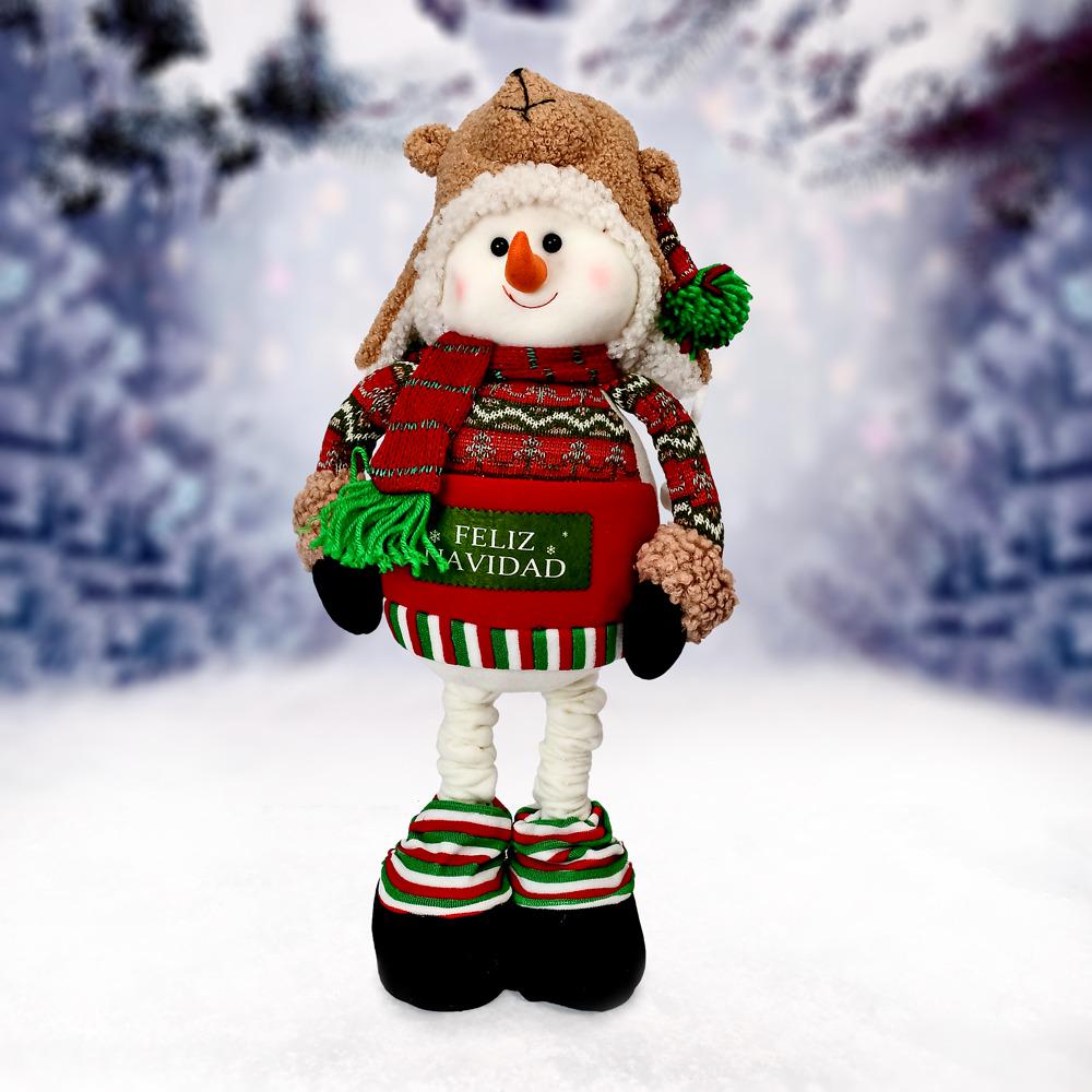 Фигура новогодняя Snowman 61-94 см ноги-телескоп (M17323-A)