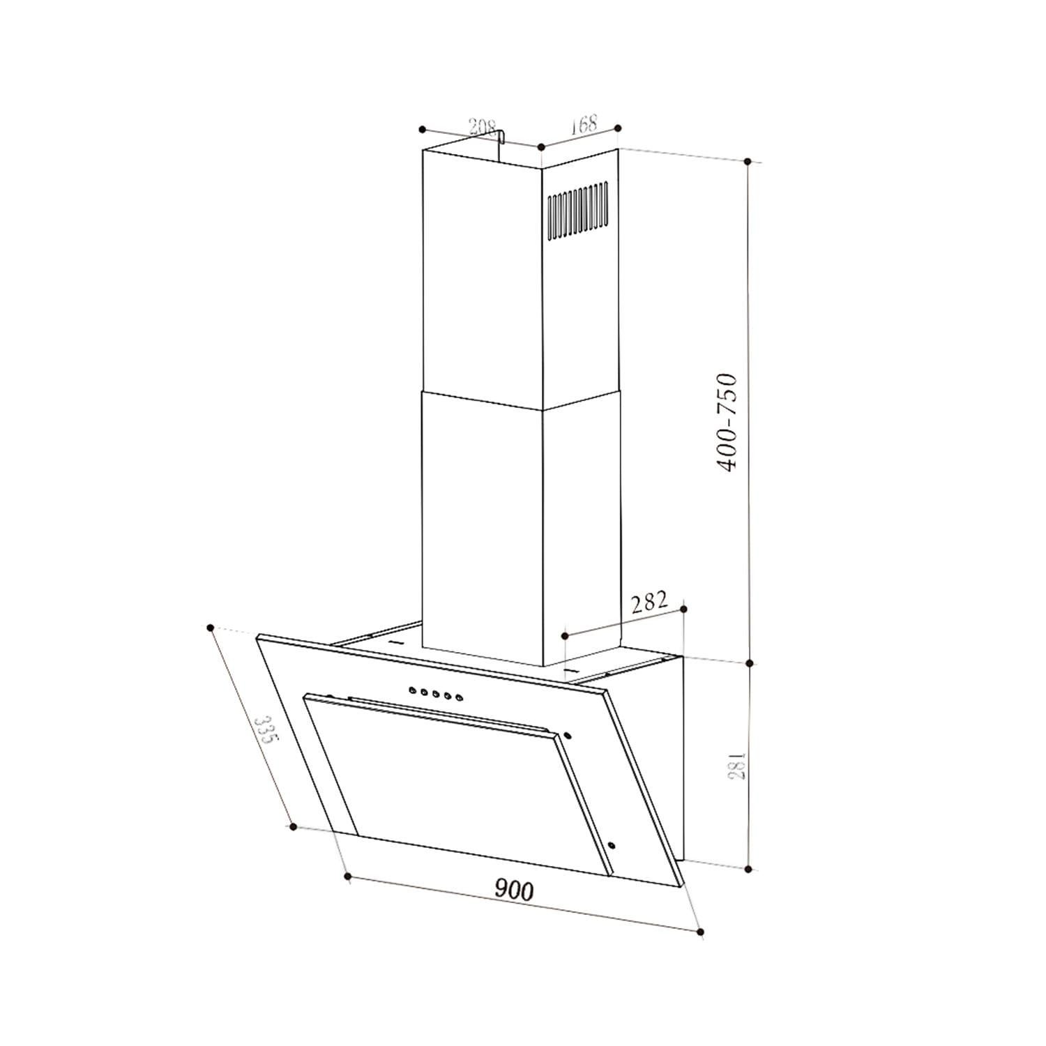 Витяжка настінна KLARSTEIN Athena 90 см 69 Вт 300 м³/год 64 дБ Чорний - фото 10