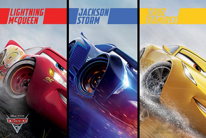 Постер плакат Тачки/Cars 3 Split 61x91,5 см