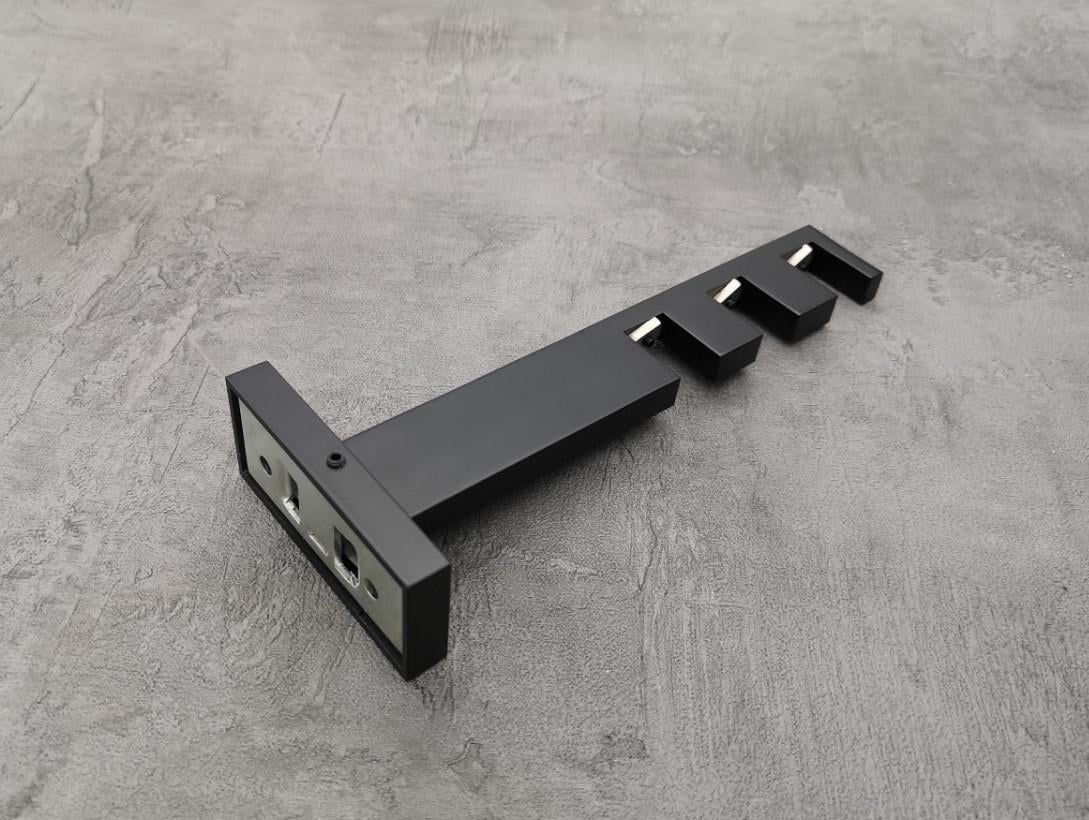 Кронштейн Quadrum Скарлайн тройной 11-14-17 см Черный матовый